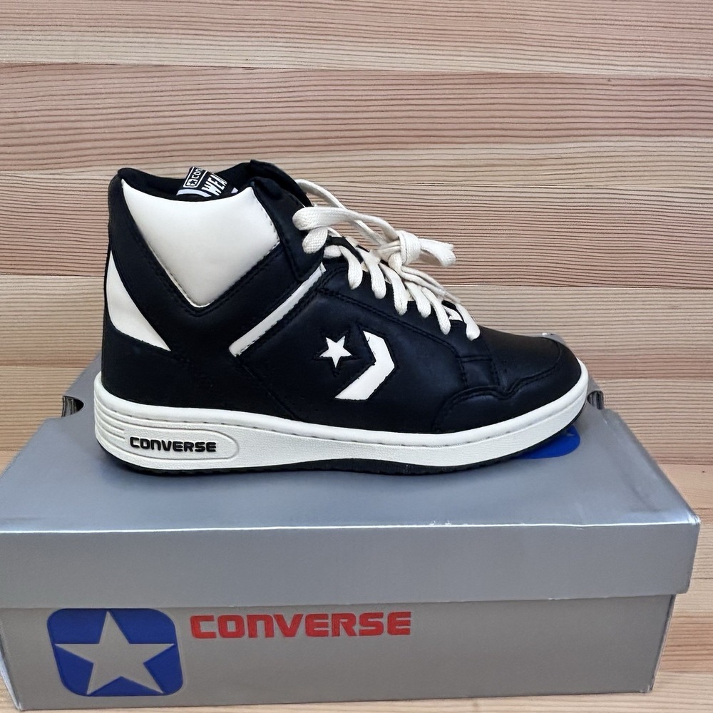 Converse Weapon High Men Sz 8 Old Money Pack Black Natural Ivory A04400C BIRD